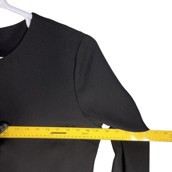 Talbots Womens 16 Black Shift Dress Long Sleeve Rhinestone Cuff Buttons Elegant - Picture 11 of 16